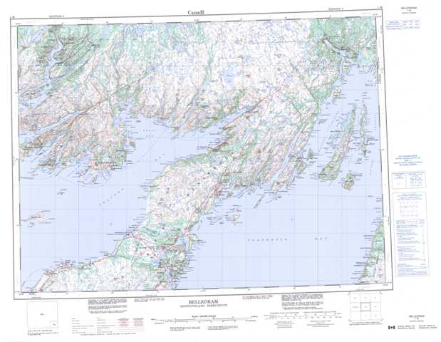 Belleoram Topographic Map that you can print: NTS 001M at 1:250,000 Scale