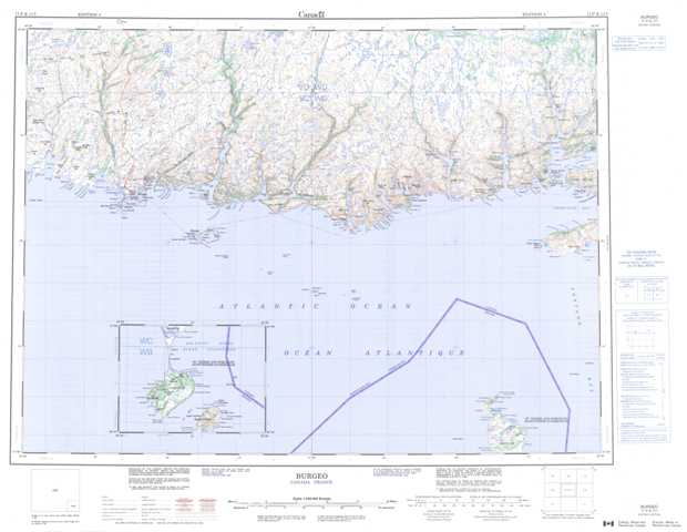 Burgeo Topographic Map that you can print: NTS 011P at 1:250,000 Scale