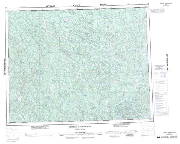 Printable Riviere Natashquan Topographic Map 012N at 1:250,000 scale