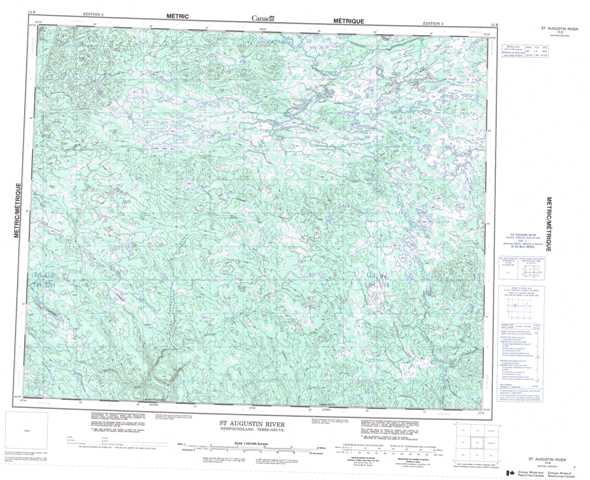 Printable St Augustin River Topographic Map 013B at 1:250,000 scale