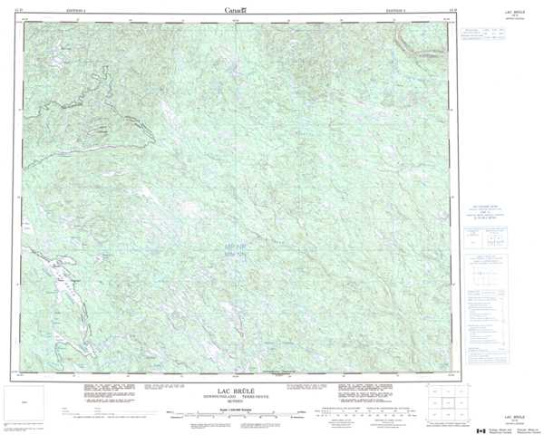 Printable Lac Brule Topographic Map 013D at 1:250,000 scale