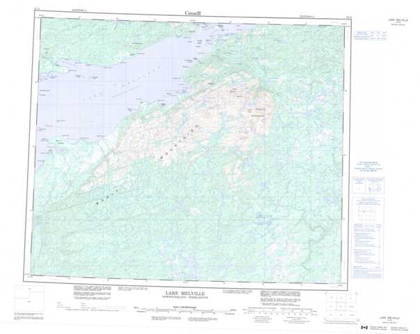 Lake Melville Topographic Map that you can print: NTS 013G at 1:250,000 Scale