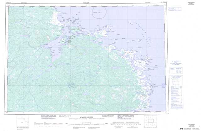 Printable Cartwright Topographic Map 013H at 1:250,000 scale