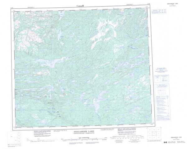 Printable Snegamook Lake Topographic Map 013K at 1:250,000 scale