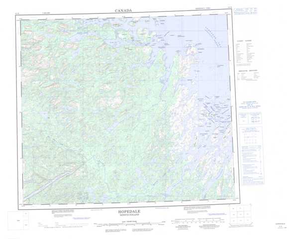 Printable Hopedale Topographic Map 013N at 1:250,000 scale