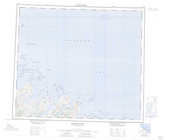 Printable Makkovik Topographic Map 013O at 1:250,000 scale