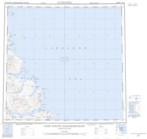 Printable Cape White Handkerchief Topographic Map 014M at 1:250,000 scale
