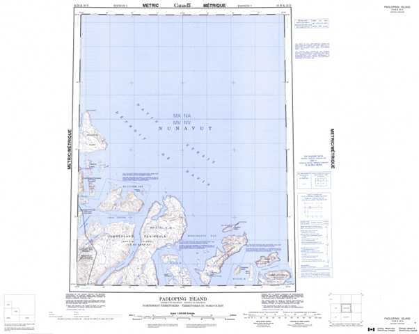 Padloping Island Topographic Map that you can print: NTS 016M at 1:250,000 Scale
