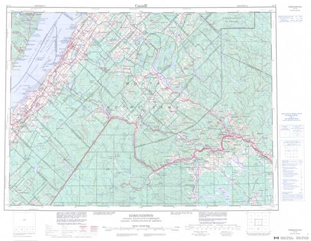Printable Edmundston Topographic Map 021N at 1:250,000 scale