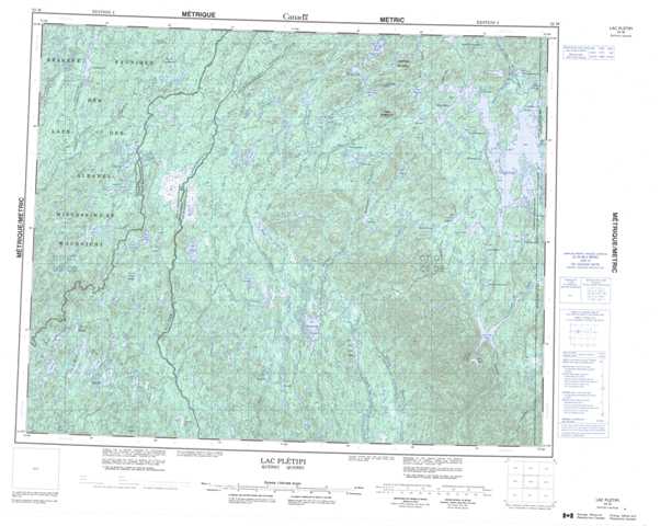 Lac Pletipi Topographic Map that you can print: NTS 022M at 1:250,000 Scale