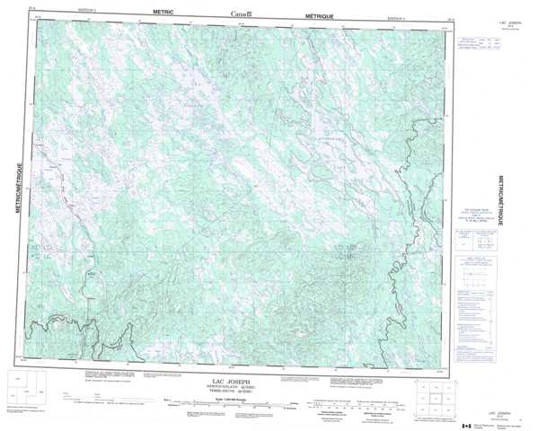 Printable Lac Joseph Topographic Map 023A at 1:250,000 scale
