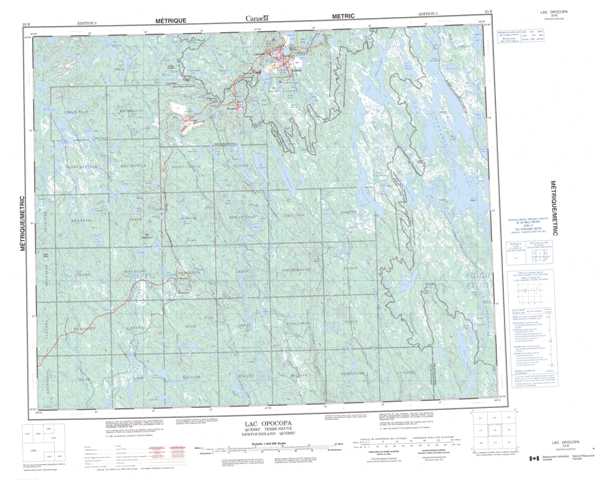 Lac Opocopa Topographic Map that you can print: NTS 023B at 1:250,000 Scale