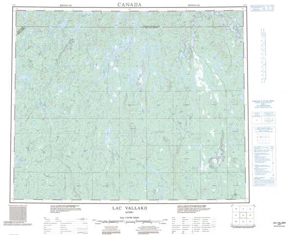 Printable Lac Vallard Topographic Map 023C at 1:250,000 scale