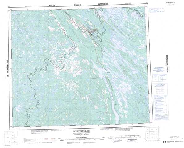 Printable Schefferville Topographic Map 023J at 1:250,000 scale