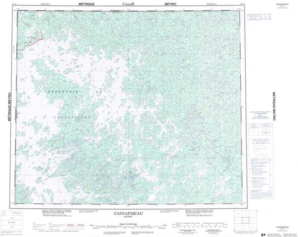 Printable Caniapiscau Topographic Map 023K at 1:250,000 scale
