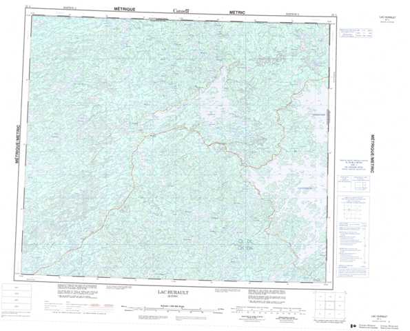 Printable Lac Hurault Topographic Map 023L at 1:250,000 scale