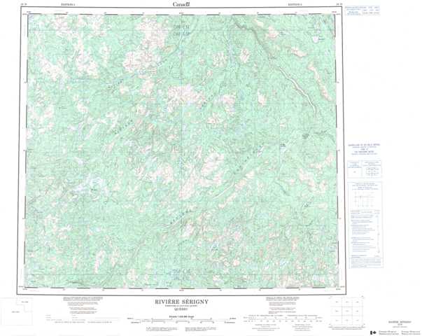 Printable Riviere Serigny Topographic Map 023N at 1:250,000 scale