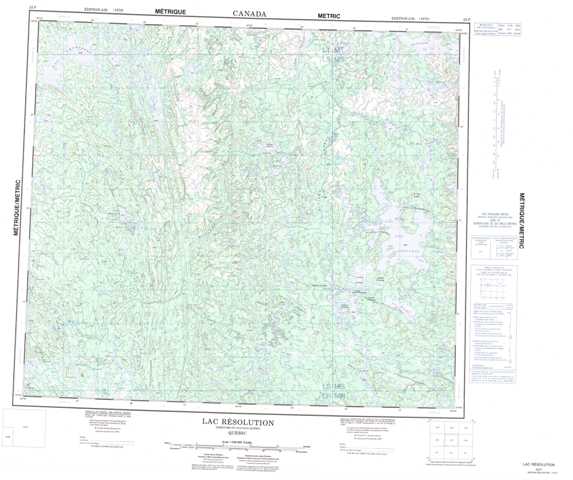 Printable Lac Resolution Topographic Map 023P at 1:250,000 scale