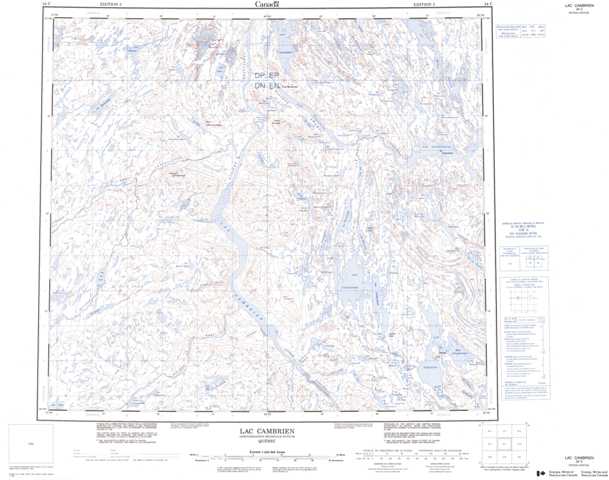 Lac Cambrien Topographic Map that you can print: NTS 024C at 1:250,000 Scale