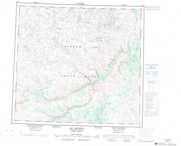 Printable Lac Aigneau Topographic Map 024E at 1:250,000 scale