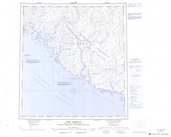Lake Harbour Topographic Map that you can print: NTS 025K at 1:250,000 Scale