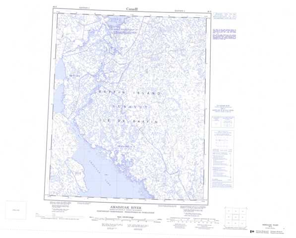 Printable Amadjuak River Topographic Map 026E at 1:250,000 scale