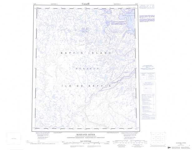 Printable Mckeand River Topographic Map 026F at 1:250,000 scale