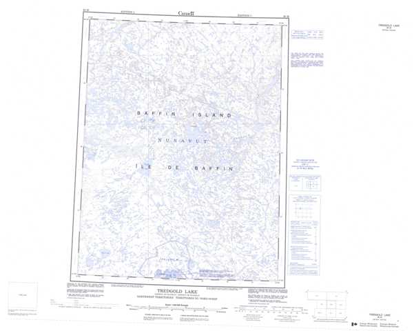 Printable Tredgold Lake Topographic Map 026M at 1:250,000 scale
