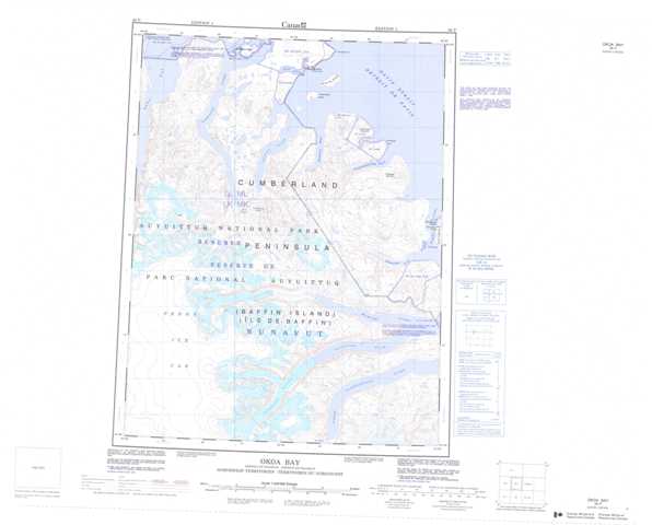 Printable Okoa Bay Topographic Map 026P at 1:250,000 scale