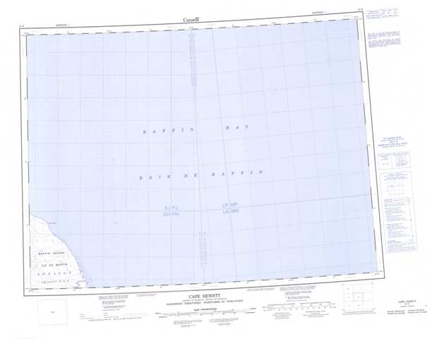 Printable Cape Hewett Topographic Map 027E at 1:250,000 scale