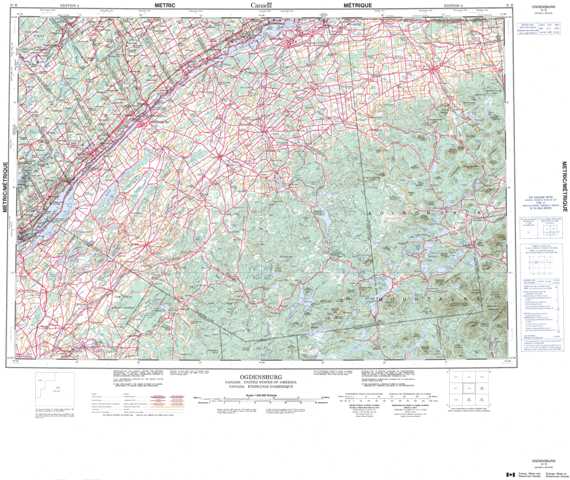 Printable Ogdensburg Topographic Map 031B at 1:250,000 scale