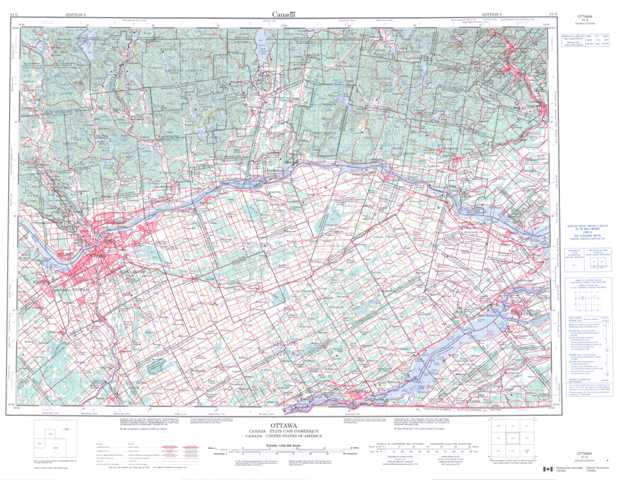 Printable Ottawa Topographic Map 031G at 1:250,000 scale