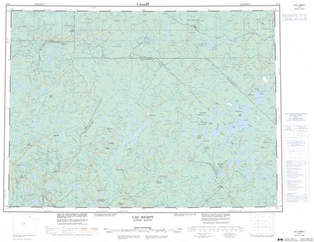 Lac Kempt Topographic Map that you can print: NTS 031O at 1:250,000 Scale