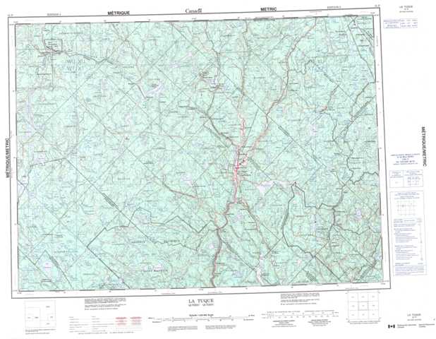 La Tuque Topographic Map that you can print: NTS 031P at 1:250,000 Scale