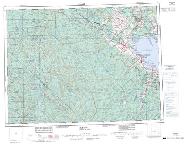 Roberval Topographic Map that you can print: NTS 032A at 1:250,000 Scale