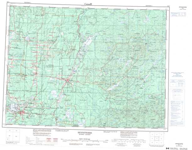 Senneterre Topographic Map that you can print: NTS 032C at 1:250,000 Scale