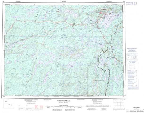 Printable Chibougamau Topographic Map 032G at 1:250,000 scale