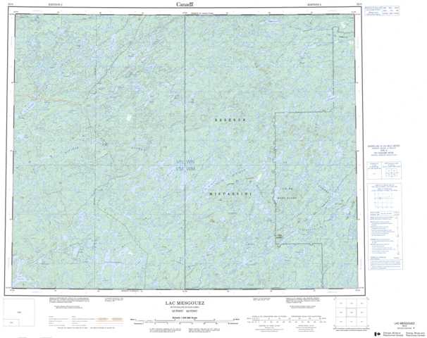 Printable Lac Mesgouez Topographic Map 032O at 1:250,000 scale