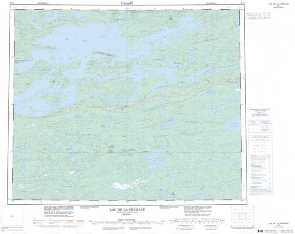 Printable Lac De La Fregate Topographic Map 033G at 1:250,000 scale