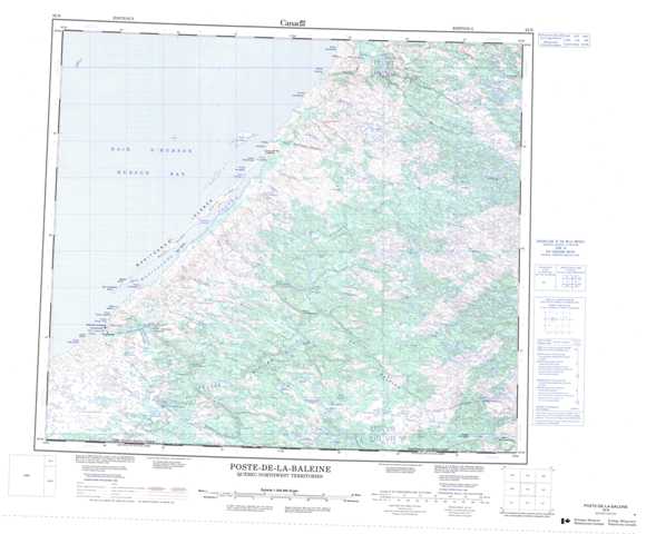 Printable Poste-De-La-Baleine Topographic Map 033N at 1:250,000 scale