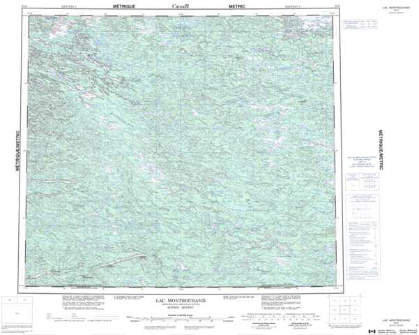 Lac Montrochand Topographic Map that you can print: NTS 033O at 1:250,000 Scale