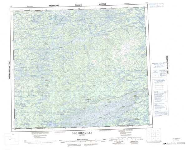 Lac Bienville Topographic Map that you can print: NTS 033P at 1:250,000 Scale