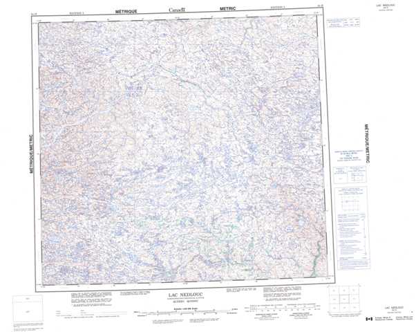 Printable Lac Nedlouc Topographic Map 034H at 1:250,000 scale