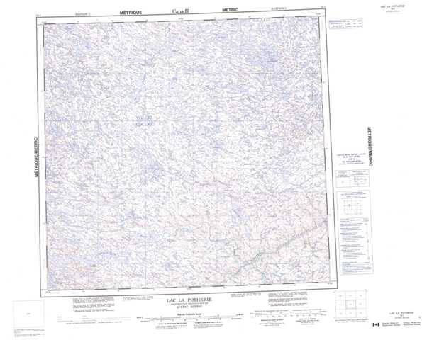 Lac La Potherie Topographic Map that you can print: NTS 034I at 1:250,000 Scale