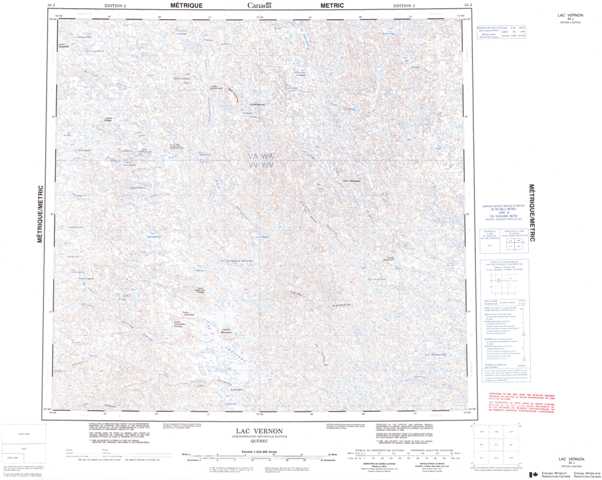 Lac Vernon Topographic Map that you can print: NTS 034J at 1:250,000 Scale