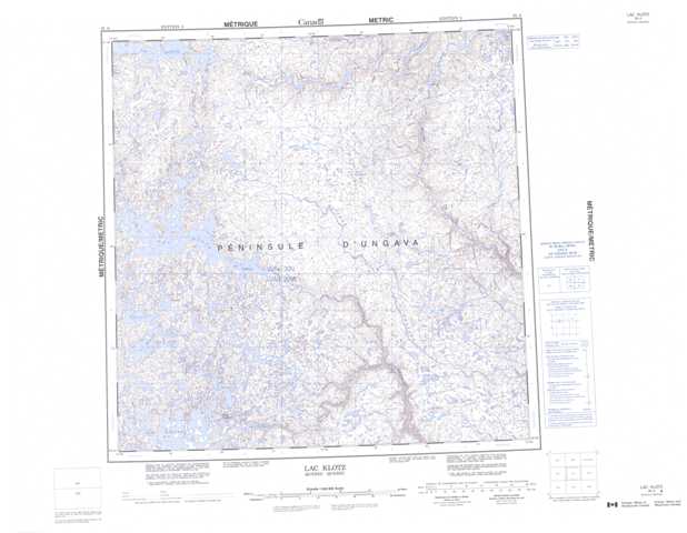 Printable Lac Klotz Topographic Map 035A at 1:250,000 scale
