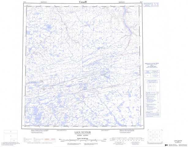 Printable Lacs Nuvilic Topographic Map 035G at 1:250,000 scale