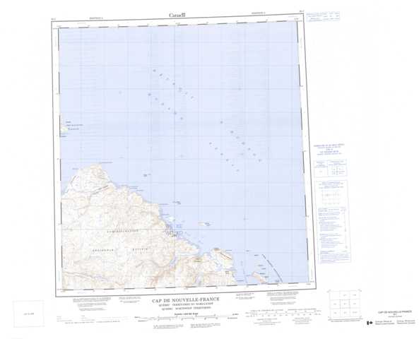 Printable Cap De Nouvelle-France Topographic Map 035I at 1:250,000 scale