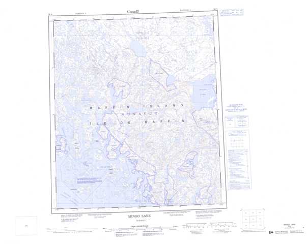 Mingo Lake Topographic Map that you can print: NTS 036A at 1:250,000 Scale