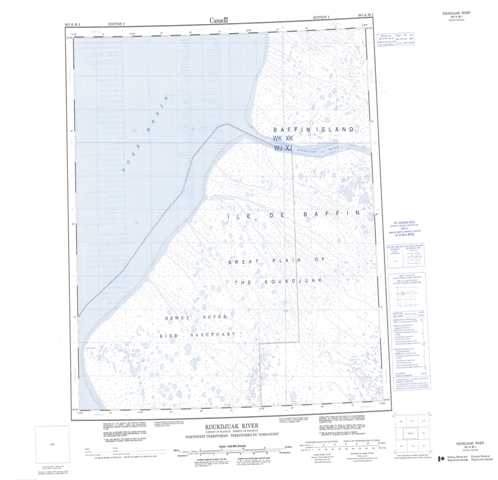 Printable Koukdjuak River Topographic Map 036I at 1:250,000 scale